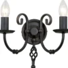 Casa Padrino Barock Doppel Wandleuchte Schwarz 35 x 22 x H. 27 cm - Elegante Stahl Wandlampe - Wandleuchten im Barockstil