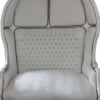 Casa Padrino Barock 2er Ballon Sofa Weiß Lederoptik / Weiß 132 x 180 x 84 cm - Luxus Wohnzimmer Couch