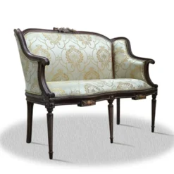 Casa Padrino Barock 2er Sitzbank mit Muster Dunkelbraun / Gold 120 x 45 x H. 90 cm