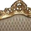 Casa Padrino Barock 3er Sofa Master im Antik Stil Creme Lederoptik und Gold, 210 x 135 x 90 cm