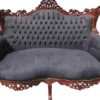 Casa Padrino Barock 2-er Sofa Master im Antik Stil, Massivholz in Schwarz und Braun, 168 x 128 x 70 cm