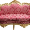 Casa Padrino Barock 2er Sofa Master Bordeaux Muster / Gold - Handgefertigte Luxus Couch im Antik Stil, 182 x 125 x 60 cm