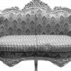 Casa Padrino Barock 2er Sofa Master im Antik Stil, Silber Muster / Silber, 182 x 60 x 125 cm