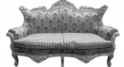 Casa Padrino Barock 2er Sofa Master im Antik Stil, Silber Muster / Silber, 182 x 60 x 125 cm