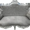 Casa Padrino Barock 2-er Sofa Master Grau / Silber - Antik Stil Möbel