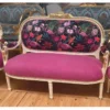 Casa Padrino Barock 2er Sofa Pink / Bunt / Weiß / Gold 150 cm - Barock Möbel