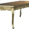 Casa Padrino Barock Esstisch mit Glasplatte Gold 140 cm - Barock Esszimmer Möbel