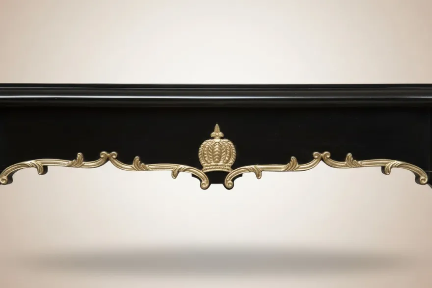 Casa Padrino Barock Esstisch Pompöös von Harald Glööckler, Schwarz / Gold, 200 x 90 x 80 cm