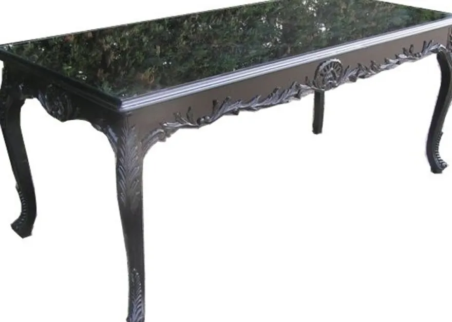Casa Padrino Barock Esstisch Schwarz 140 x 88 x 84 cm - Handgefertigter Esszimmertisch im Antik Stil