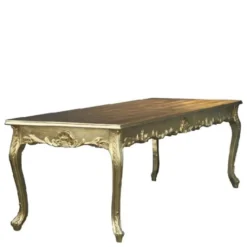 Casa Padrino Barock Esstisch Gold, 200 x 88 x 84 cm - Massivholz Esstisch im antiken Stil