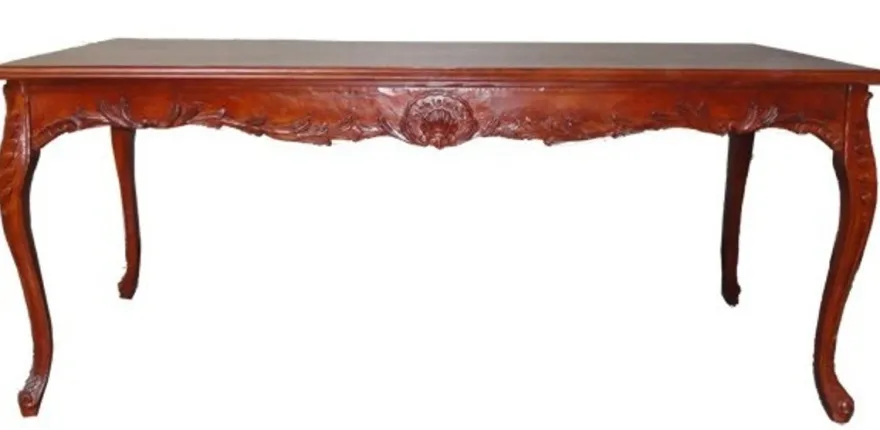 Casa Padrino Barock Esstisch Mahagonifarben 160 x 88 x 84 cm - Massivholz Tisch im Antik Stil