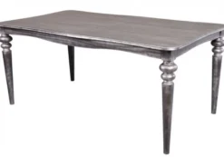Casa Padrino Barock Esstisch Silber Anthrazit ausziehbar 180 - 230 cm - Tisch