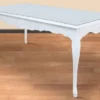Casa Padrino Barock Esstisch Weiß 200 x 100 x H. 90 cm - Massivholz Küchentisch mit Glasplatte - Barock Esszimmer Möbel