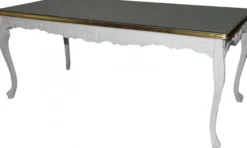 Casa Padrino Barock Esstisch im Antik Stil, Creme/Gold, 200 cm x 90 cm x 84 cm