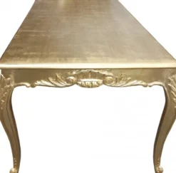 Casa Padrino Barock Esstisch Gold 250 x 100 x 84 cm - Massivholz Luxus Esszimmertisch