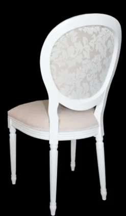 Casa Padrino Barock Esszimmer Stuhl ohne Armlehne Creme / Weiß - Designer Stuhl - Luxus Qualität