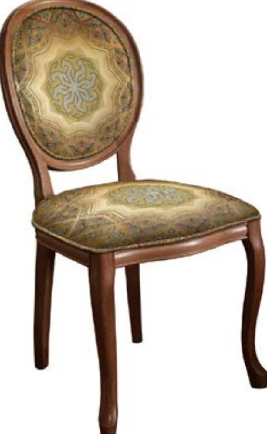 Casa Padrino Barock Esszimmerstuhl Set Mehrfarbig / Braun - 6 Handgefertigte Massivholz Küchen Stühle im Barockstil - Barock Esszimmer Möbel