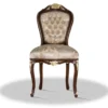 Casa Padrino Barock Esszimmerstuhl Braun Gold Silber - Antik Stil Möbel
