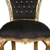 Casa Padrino Barock Esszimmer Stuhl Schwarz/Gold mit Bling Bling Glitzersteinen - Möbel Antik Stil - Limited Edition