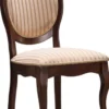 Casa Padrino Barock Esszimmer Stuhl Beige / Gold / Dunkelbraun 47 x 44 x H. 97 cm - Gestreifter Küchenstuhl im Barockstil - Barock Möbel