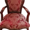 Casa Padrino Barock Esszimmer Stuhl Bordeaux Muster / Braunrot mit Armlehnen - Limited Edition