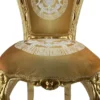 Casa Padrino Barock Esszimmer Stuhl Gold Muster / Gold - Handgefertigter Antik Stil Massivholz Stuhl - Barock Esszimmer Möbel