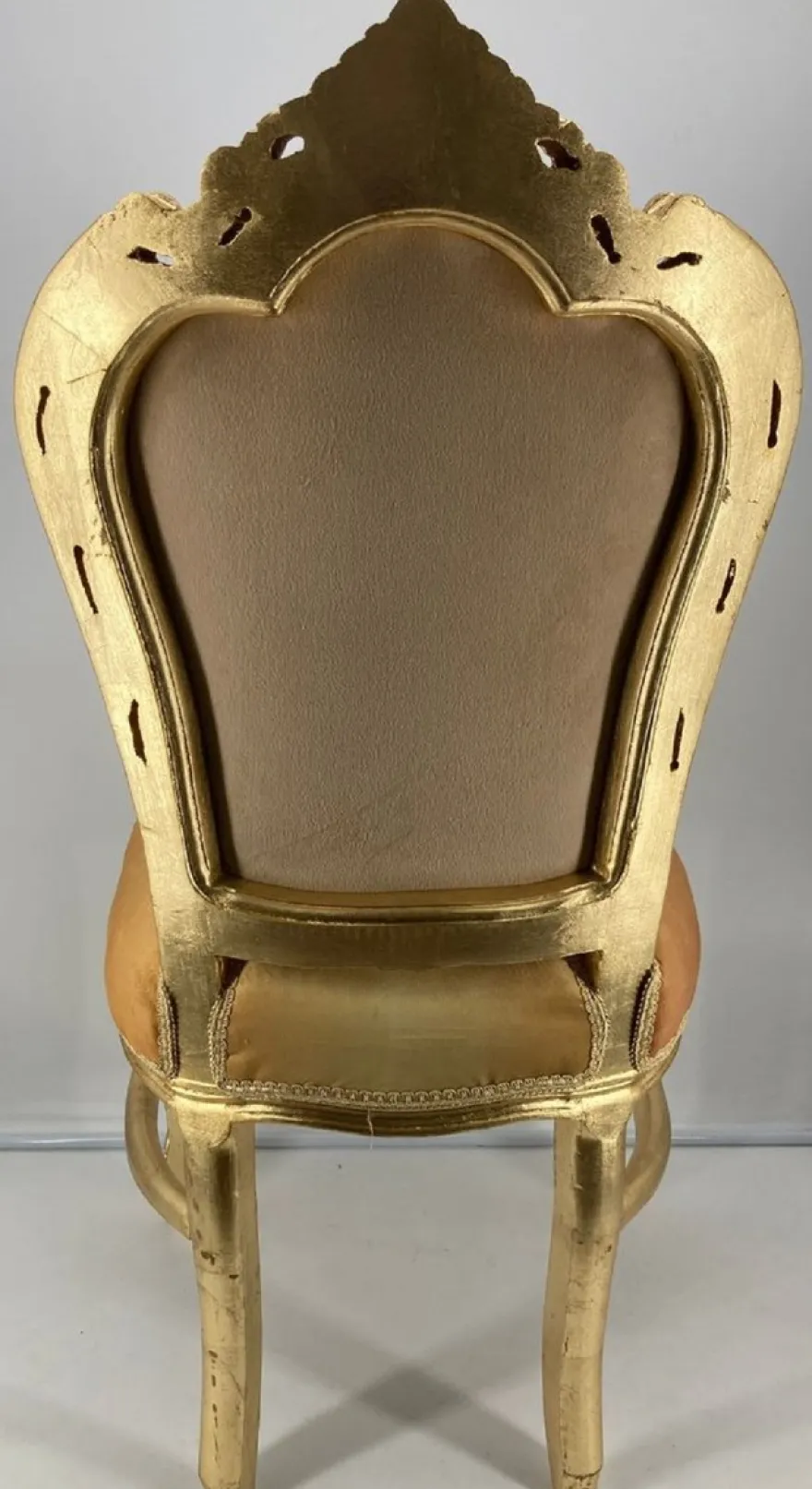 Casa Padrino Barock Esszimmer Stuhl Gold Muster / Gold - Handgefertigter Antik Stil Massivholz Stuhl - Barock Esszimmer Möbel
