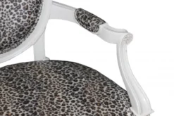 Casa Padrino Barock Esszimmer Stuhl mit Armlehnen Mod2 Leopard / Creme - Barock Möbel