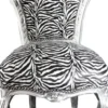 Casa Padrino Barock Esszimmer Stuhl Zebra / Silber - Möbel - Barockmöbel
