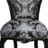 Casa Padrino Barock Esszimmer Stuhl Paisley Muster in Schwarz - 108 x 53 x 57 cm - Antik Stil Luxus Stuhl