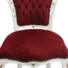 Casa Padrino Barock Esszimmer Stuhl Bordeaux / Weiß mit Gold Bemalung - Antik Stil Möbel