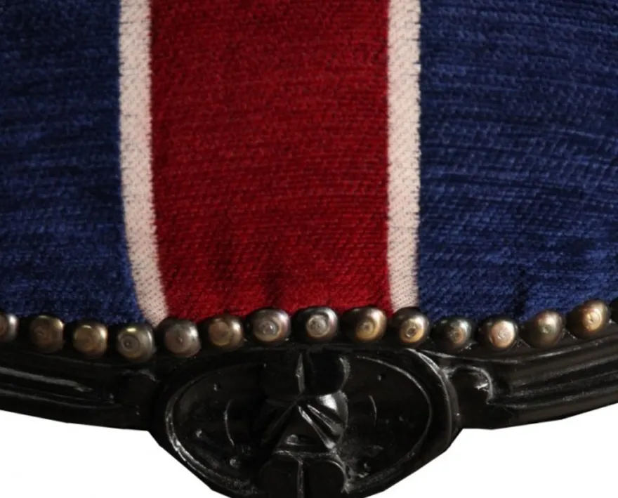 Casa Padrino Barock Esszimmer Stuhl Union Jack / Schwarz - Möbel Antik Stil