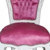 Casa Padrino Barock Esszimmer Stuhl Rosa / Weiß - Möbel
