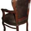 Casa Padrino Barock Esszimmer Set Braun / Braun Lederoptik 53 x 57 x H. 108 cm - 6 handgefertigte Esszimmerstühle mit Armlehnen - Barockmöbel