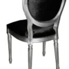 Casa Padrino Barock Esszimmer Stuhl Schwarz / Silber - Designer Stuhl - Luxus Qualität