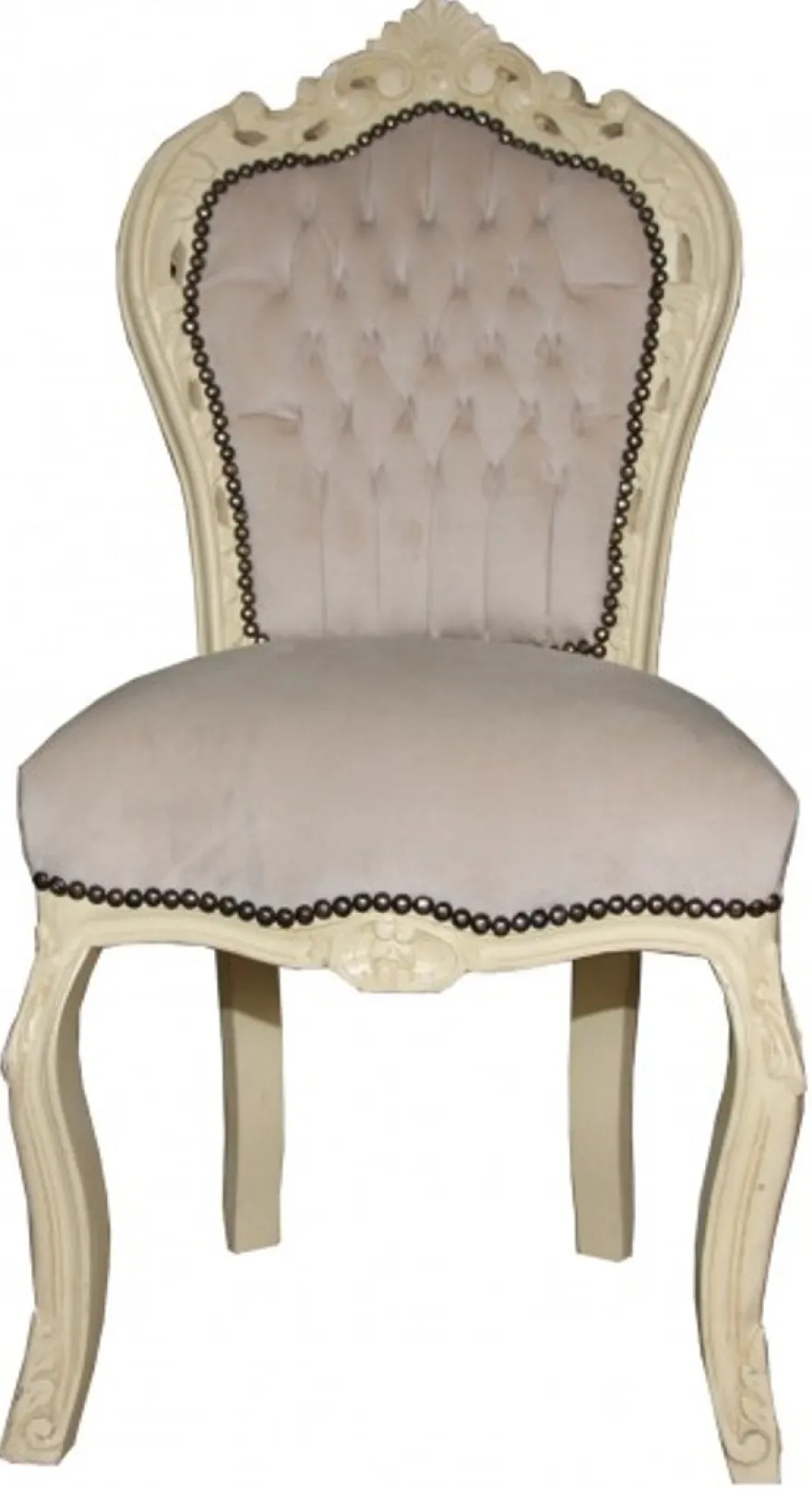 Casa Padrino Barock Esszimmer Stuhl Creme / Creme Antik Look - Möbel Antik Stil
