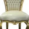 Casa Padrino Barock Esszimmer Stuhl Creme / Gold - Möbel