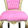 Casa Padrino Barock Esszimmer Stuhl Rosa / Gold Mod3 - Limited Edition