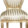 Casa Padrino Barock Esszimmer Stuhl Gold / Gold Mod2 / Rund - Möbel Interior Einrichtung