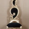 Casa Padrino Barock Esszimmerstuhl Schwarz / Gold 65 x 54 x H. 166 cm - Prunkvoller Mahagoni Küchenstuhl mit edlem Samtstoff - Barock Esszimmer Möbel