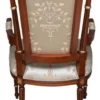 Casa Padrino Barock Esszimmerstuhl Cremefarben / Braun / Gold - Handgefertigter Antik Stil Stuhl mit Armlehnen - Esszimmer Möbel im Barockstil