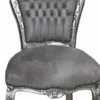 Casa Padrino Barock Esszimmer Stuhl Grau / Silber - Antik Stil - Möbel