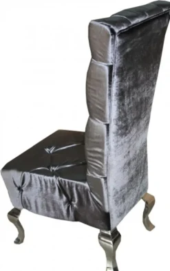 Casa Padrino Barock Esszimmer Stuhl Grau / Silber - Designer Stuhl - Luxus Qualität - Hochlehner Hochlehnstuhl