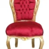 Casa Padrino Barock Esszimmer Stuhl Bordeaux / Gold ohne Armlehnen - Antik Möbel