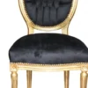 Casa Padrino Barock Esszimmer Stuhl Schwarz / Gold / Mod2/ Rund