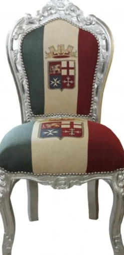 Casa Padrino Barock Esszimmer Stuhl Italien / Silber Antik Stil