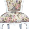 Casa Padrino Barock Esszimmer Stuhl Blumen Muster / Antik Weiss Mod 2 - Antik Stil Möbel