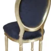 Casa Padrino Barock Esszimmer Stuhl Schwarz / Gold Rund mit Bling Bling Steinen Mod2