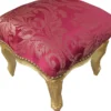 Casa Padrino Barock Fußhocker Bordeauxrot Muster / Gold Mod2 - Antik Stil Möbel - Hocker
