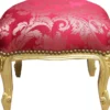 Casa Padrino Barock Fußhocker Bordeaux Muster / Gold - Antik Stil Möbel - Hocker